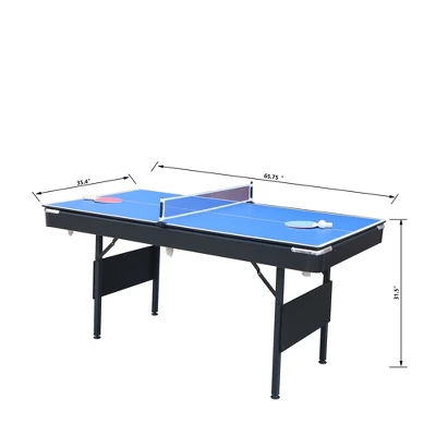 Sevobal Game Table 3 In 1 Billiard Table With Table Tennis And Dining Top For Living Room And Recreation Room, Green, 65.75"*35.4"*30.7" 4 Sevobal Game Table 3 In 1 Billiard Table With Table Tennis And Dining Top For Living Room And Recreation Room, Green, 65.75"*35.4"*30.7" - Image 2