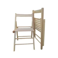 Sevobal Outdoor Portable Chairs 2 Piece Slatted Wood Folding Chair Set For Kitchen Special Events Outdoor Backyard Garden, Beige, 15.6"*22.8"*31" -Household Items GUEST 219ec047 52f7 458b 890e b380d7064504