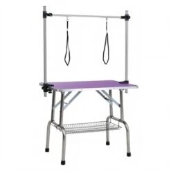 SEVOBAL Pet Grooming Tool 42-Inch Foldable Pet Grooming Table Stainless Steel Frame Hard Rubber Surface Adjustable, Purple, 42.00"*23.60"*30.00" -Household Items GUEST 23e8f570 5c07 43f2 8868 2454ca001611 1