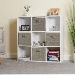 SEVOBAL 6pc Fabric Storage Cubes Organizer Heavy Duty Cube Storage Bin Clothes Storage Box Closet Baskets In Shelves Home, Grey, 11.7"*11.7"*4.29"