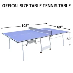 SEVOBAL Table Tennis Accessories 9ft Competition Grade Ping Pong Table Foldable Portable With Playback Mode For Indoor Games, Blue, 57"*33"*5" -Household Items GUEST 24eeb75a 0955 4803 b337 75fd02b27c02