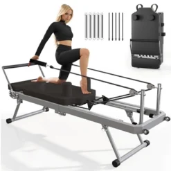 SEVOBAL Pilates Reformer Foldable Pilates Machine Equipment Home Use Gym Workout Advanced Beginners Users Up To 330lbs Capacity, Silver, -Household Items GUEST 25e70b62 ed40 4df1 943f 28cd8223a87e