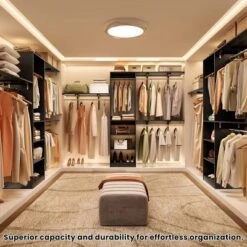 SEVOBAL Freestanding Coat Racks 6 Shelves And 3 Rods Heavy-Duty Wood Closet Organizer System, Adjustable Storage For Using, Black, 15.8"*96.1"*75" 9 SEVOBAL Freestanding Coat Racks 6 Shelves And 3 Rods Heavy-Duty Wood Closet Organizer System, Adjustable Storage For Using, Black, 15.8"*96.1"*75" -Household Items GUEST 26bb1387 201e 43cc 9d6a 4267a19e76bf