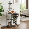 SEVOBAL Racks Five Tier Freestanding Bakers Rack With Hanging Glass Holder And Organized Storage For Rooms, Gray, 28.74"*9.53"*53.94" -Household Items GUEST 2894e5af a218 4f8e 808f a4b71b6a22ae