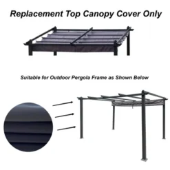 Sevobal Patio Umbrellas Outdoor Patio Gazebo Replacement Canopy, Durable Uv-Resistant Material, Top Cover Only, Gray, 96.46"*96.46"*8.66" -Household Items GUEST 291fa94d 369a 4359 afc4 0a326e6170fe