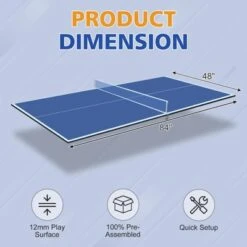 SEVOBAL Table Tennis Accessories 7ft Foldable Ping Pong Conversion Top For Easy Indoor Play, Blue, 40"*22"*3" -Household Items GUEST 297090d6 da7e 4f1e a3f9 521e095d21b3