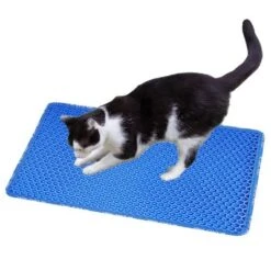 SEVOBAL Litter Box Mat With Double Layers Non-Slip Litter Trapping Mat Easy Clean Kitty Litter Scatter Control, Blue, 54"*36"*1.5" -Household Items GUEST 29d14857 4d68 430b 89ce bdc1a5c9b8b1