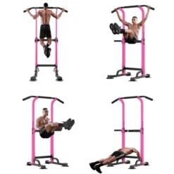 SEVOBAL Adjustable Pull Up Bar Dip Station 10 Height Settings 400LBS Capacity Multifunctional Home Gym Strength Exercise, Pink, 29.13"*31.89"*82.68" -Household Items GUEST 2a51da61 8159 464c 91b9 07d76766742c