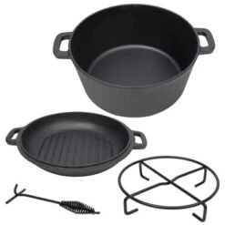 SEVOBAL Grill Cookware 3 In 1 Outdoor Oven With Skillet Lid For Versatile Campfire Cooking Use Area, Black, 12.5"*10.2"*6.2" 11 SEVOBAL Grill Cookware 3 In 1 Outdoor Oven With Skillet Lid For Versatile Campfire Cooking Use Area, Black, 12.5"*10.2"*6.2" -Household Items GUEST 2ae5b85f 3237 4c40 8a9f ff284a9ac4d5