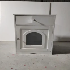 SEVOBAL Wooden Pet House Cat Litter Box Enclosure With Drawer, Side Table, Indoor Pet Crate, Cat Home Nightstand, White(18.9"*20.9"*25") -Household Items GUEST 2b87a349 8223 48b2 8fc2 d45bba1311e6