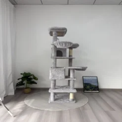 SEVOBAL Pet Tower 68-Inch Multi-Level With Plush Perches And Hammocks, Tall With Scratching Posts For Multiple Cats, Gray, 20.47"*12.6"*20.87" -Household Items GUEST 2c100656 6092 42ee a299 95434b28f527