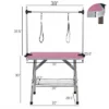 SEVOBAL Pet Grooming Tool 36-Inch Foldable Pet Grooming Table Stainless Steel Frame With Rubber Pads Adjustable Tabletop, Pink, 36.00"*24.00"*30.00" -Household Items GUEST 2c1e9c24 dfa0 4f59 9518 aaabcffacae6