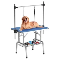 SEVOBAL Pet Grooming Tool Inch Foldable Dog Grooming Table For Home With Adjustable Arm, Non-Slip Surface And Storage, Blue, 46.00"*24.00"*29.30" -Household Items GUEST 2c2bb851 5631 4269 aa78 2590a6b722a3