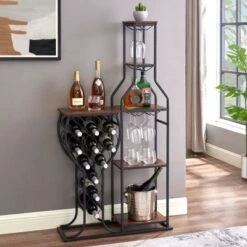 SEVOBAL Racks Versatile Use Five Tier Bakers Rack Durable Construction Multi-Room Function For Rooms, Antique Brown, 28.74"*9.53"*53.94" -Household Items GUEST 2c779790 32c5 4ce3 8477 350ed318ae12