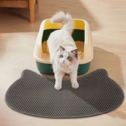 Sevobal Pet Training Pads And Potties, Cat Litter Mat With Urine And Water Proof Function, Honeycomb Design Mat For Cat, Gray, 27.05"*18.9"*0.2"
