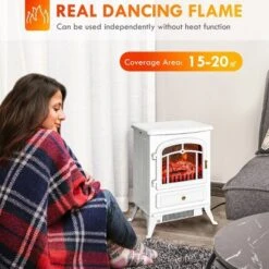 SEVOBAL Fireplace Insert Heater Mantel 3D Flame Fireplace Stove Bottom Air Outlet Fire Place Panoramic Fire Place Heater, White, 17.75"*13.25"*22.25" -Household Items GUEST 2d19ccbf 845a 4eb6 a3cc 0a44632c1796