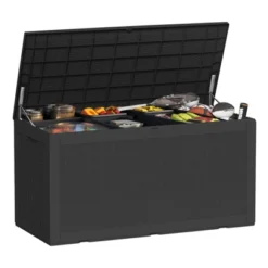 SEVOBAL Deck Boxes 100 Gal Outdoor Patio Storage Box With Handle, For Storage Patio Furniture Garden Tools, Black, 48.03"*21.46"*24.53" 11 SEVOBAL Deck Boxes 100 Gal Outdoor Patio Storage Box With Handle, For Storage Patio Furniture Garden Tools, Black, 48.03"*21.46"*24.53" -Household Items GUEST 2da6d5cc 70bb 4fdd 83ee 1a7590134de6