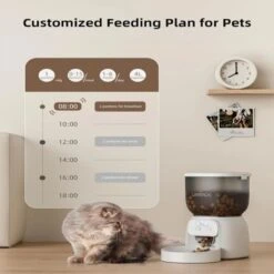 SEVOBAL Pet Bowl 4L Capacity Smart Food Dispenser For Cats And Small Dogs, Hands Free For Pet Owned Family In Daily Life, White, 9.45"*7.87"*7.87" -Household Items GUEST 2de7a281 75b5 4f16 b9bb ee1b949a11be