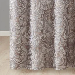 SEVOBAL Shower Curtain Traditional Paisley Jacquard With Coordinating Solid And Piping Detail, Multicolored, 72"*72"*0.13" -Household Items GUEST 2de94699 f527 4bdf a22e aa4b58a354a2