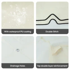 Sevobal Patio Umbrellas Outdoor Patio Gazebo Canopy, Outdoor Replaceable Canopy, Double Shed Roof, Canopy Top Only , Beige, 118"*118"*33.07"