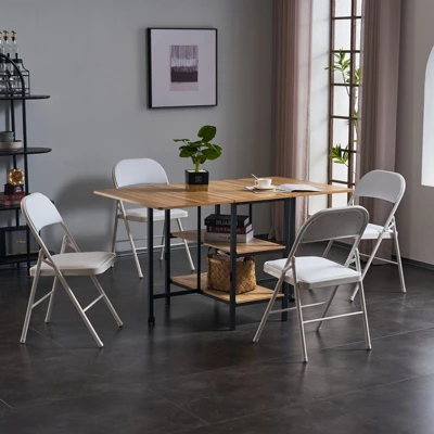 Sevobal Outdoor Portable Chairs 4PCS Foldable Soft Cushion Chair Set With PVC Seat For Living Room And Reception, White, 15.75"*17.72"*30.71" 3 Sevobal Outdoor Portable Chairs 4PCS Foldable Soft Cushion Chair Set With PVC Seat For Living Room And Reception, White, 15.75"*17.72"*30.71"