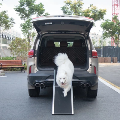 Sevobal Pet Toy Foldable Aluminum Dog Car Step Ramp, Dog Ramp Climbing Ladder With PVC Handle Pet Ramp Ladder, Black, 63.54"*16.73"*2.2" 7 Sevobal Pet Toy Foldable Aluminum Dog Car Step Ramp, Dog Ramp Climbing Ladder With PVC Handle Pet Ramp Ladder, Black, 63.54"*16.73"*2.2" - Image 5