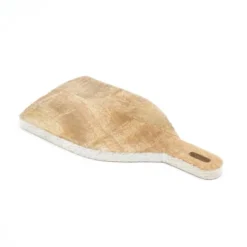 SEVOBAL Serving Platters Handmade Teak Wood Cheese And Bread Board With Asymmetrical Modern Design For Cakes, Appetizers, Beige, 15"*7.5"*0.75" -Household Items GUEST 3268b53a 56c0 4440 912c d54921069c43