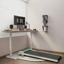 SEVOBAL Walking Pad Running 1HP Cushioned Belt 6° Incline Portable Treadmill Spacious Surface Under Desk Home Gym Office, Blue, 49.2"*20.5"*4.92"