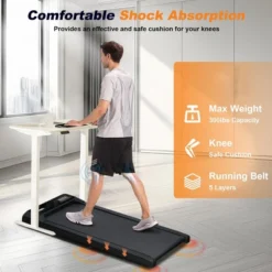 SEVOBAL Walking Pad Removable Armrests Cushioned Belt Folding Portable Treadmill Spacious Surface For Home Gym Office, Black, 43.1"*18.5"*30"