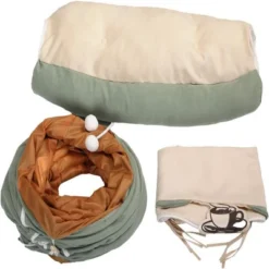 SEVOBAL Cat Tunnel Bed Combo With Teasing Ball Indoor Tunnel Tubes Toy Zipper Connection Removable Washable Mat And Scratching Ball Non-Skid Floor Mat -Household Items GUEST 34974737 1f7e 425d 943d c6c83a17099f
