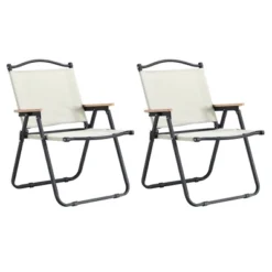 Sevobal Outdoor Portable Chairs 2PCS Folding Chair Set With Armrests For Patio Garden Poolside Deck Camping Backyard, Beige, 20.47"*21.46"*31.1" -Household Items GUEST 3789e7b8 eaa2 4a05 949e 89ddba360265