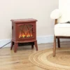 SEVOBAL Fireplace Insert Heater Mantel 3D Flame Fireplace Stove Bottom Air Outlet Fire Place Panoramic Fire Place Heater, Red, 15.9"*11.8"*17.7"