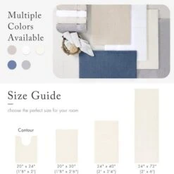 SEVOBAL Bathroom Rugs Bath Mat Rug Home Decor Carpet Shower Mat Non-Skid For Toilet Side Floor Shower Room Bathroom, Off-White, 24"*20"*0.75" -Household Items GUEST 3a8e7d14 5d64 4a02 8455 0c1d2ef72a36