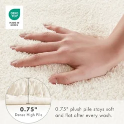 SEVOBAL Bathroom Rugs Bath Mat Rug Home Decor Carpet Shower Mat Non-Skid For Toilet Side Floor Shower Room Bathroom, Off-White, 24"*20"*0.75" -Household Items GUEST 3b0a605b d67f 4b19 914b f7a6946806ee