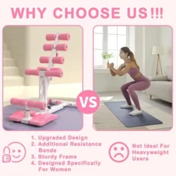 SEVOBAL Deep Squat Machine Home Glutes Trainer Machine With Resistance Bands Assist Trainer Core Legs Workout Home Gym Office , Pink, 29"*16"*23" -Household Items GUEST 3b73bd38 6eaf 4151 ad45 073b13c7c9da