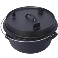 SEVOBAL Grill Cookware Outdoor Camping Pot With Skillet Lid For Group Cooking And Campfire Use Area, Black, 13"*13"*9.2" -Household Items GUEST 3bb5c356 d239 4a98 a66d 0c4259392f09