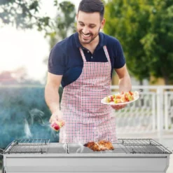 SEVOBAL Outdoor Grills, Griddles And Smokers Home And Outdoor Barbecue Grill, Ideal For Garden Parties And Campsites Enjoy, Silver, 28.74"*13"*7.28" -Household Items GUEST 3c9e378c 1d6d 4189 97cd 73af21963e24