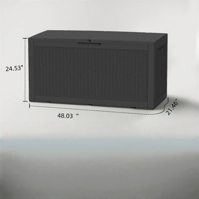 SEVOBAL Deck Boxes 100 Gal Outdoor Patio Storage Box With Handle, For Storage Patio Furniture Garden Tools, Black, 48.03"*21.46"*24.53" 4 SEVOBAL Deck Boxes 100 Gal Outdoor Patio Storage Box With Handle, For Storage Patio Furniture Garden Tools, Black, 48.03"*21.46"*24.53" - Image 2