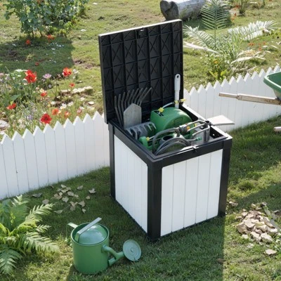 SEVOBAL Deck Boxes Outside Storage Box Container For Storage Patio Furniture, Garden Tools, Pool Supplies, Black, 30.75"*17.13"*21.85" 6 SEVOBAL Deck Boxes Outside Storage Box Container For Storage Patio Furniture, Garden Tools, Pool Supplies, Black, 30.75"*17.13"*21.85" - Image 4