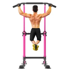 SEVOBAL Adjustable Pull Up Bar Dip Station 10 Height Settings 400LBS Capacity Multifunctional Home Gym Strength Exercise, Pink, 29.13"*31.89"*82.68" -Household Items GUEST 3e100a86 369f 450c b483 e72de6024ec6