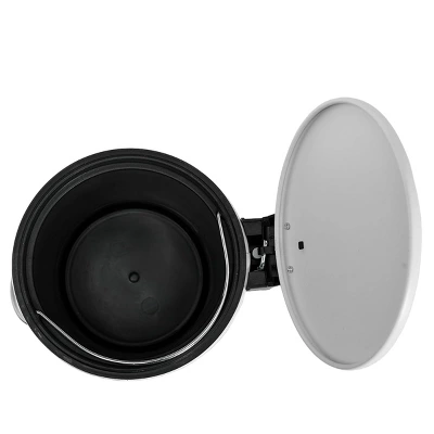 SEVOBAL Trash Can Kitchen Garbage Can Trash Cans Trashcan Round Stainless Steel With Soft Close Lid Step Foot Pedal Bathroom , White, 12"*9"*7" 6 SEVOBAL Trash Can Kitchen Garbage Can Trash Cans Trashcan Round Stainless Steel With Soft Close Lid Step Foot Pedal Bathroom , White, 12"*9"*7" - Image 4