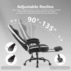 SEVOBAL Office Chair Desk Chair Computer Chair Office Chairs With Lumbar Support Swivel Rolling Easy Assembly Home Gift, Black, 25.2"*25.4"*48.4" -Household Items GUEST 4131cab8 671f 435a 8c8a 3318b8bdd14e