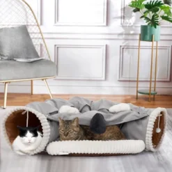 Sevobal Pet Tunnel Collapsible Cat Tunnel Bed For Indoor Cats, Washable Cat Hide Tunnel With Hanging Toys And Cushion Mat, Gray, 50"*23.62"*10.6" 11 Sevobal Pet Tunnel Collapsible Cat Tunnel Bed For Indoor Cats, Washable Cat Hide Tunnel With Hanging Toys And Cushion Mat, Gray, 50"*23.62"*10.6" -Household Items GUEST 42c5996e e8d9 4058 abf2 2fc3c25d91b7
