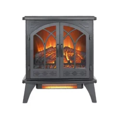 SEVOBAL Fireplace Insert Heater Mantel 3D Flame Quartz Fireplace Stove Bottom Air Outlet Fire Place Panoramic 3-Side View, Black, 28.15"*15.35"*26.57" -Household Items GUEST 44398ae4 d550 4fa3 9d67 cea844159166