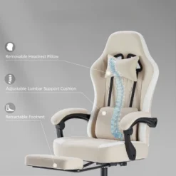 SEVOBAL Office Chair Desk Chair Computer Chair Office Chairs With Lumbar Support Swivel Rolling Easy Assembly Home Gift, Beige, 25.2"*25.4"*48.4" -Household Items GUEST 45641a8b 3ad0 42b7 9702 c5634b323f10