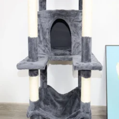 SEVOBAL Pet Tower Multi-Level With Spacious Condos, Scratching Posts, Sturdy For Multiple Cats With Perches, Toys, Dark Grey, 26.38"*26.38"*10.63" -Household Items GUEST 4573c79c 6b55 4cc5 8be9 906b3f075d32