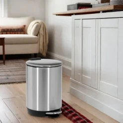 SEVOBAL Trash Can Kitchen Garbage Can Trash Cans Trashcan Round Stainless Steel With Soft Close Lid Step Foot Pedal Bathroom , Black, 12"*9"*7" 10 SEVOBAL Trash Can Kitchen Garbage Can Trash Cans Trashcan Round Stainless Steel With Soft Close Lid Step Foot Pedal Bathroom , Black, 12"*9"*7" -Household Items GUEST 45bca2fe f124 44bd be39 164566515dee