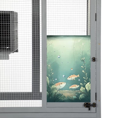 SEVOBAL Pet Crates And Houses Cat Window Catio Wood Enclosure Wheels Lockable Doors For Outdoor And Indoor, Gray, 31.5"*31.5"*70.28" 5 SEVOBAL Pet Crates And Houses Cat Window Catio Wood Enclosure Wheels Lockable Doors For Outdoor And Indoor, Gray, 31.5"*31.5"*70.28" - Image 3