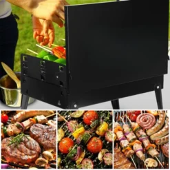 SEVOBAL Outdoor Grills, Griddles And Smokers 3 Height Adjustable Foldable Charcoal Grill For Camping, Picnics, Backyard BBQ, Black, 17.7"*11.02"*3.1" -Household Items GUEST 4741276d 3228 4ca3 9858 8101250fb60b