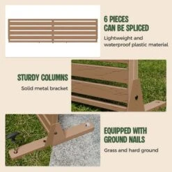 SEVOBAL 6pc Patio Screen Patio Privacy Porch Screen Patio Screens Paged Patio Decorative Screens Patio Screen Decor Outdoor, Brown, 272.82"*15.75"*72" -Household Items GUEST 47afbdb9 f937 4c1d aa2f e7cb0b53cbc7